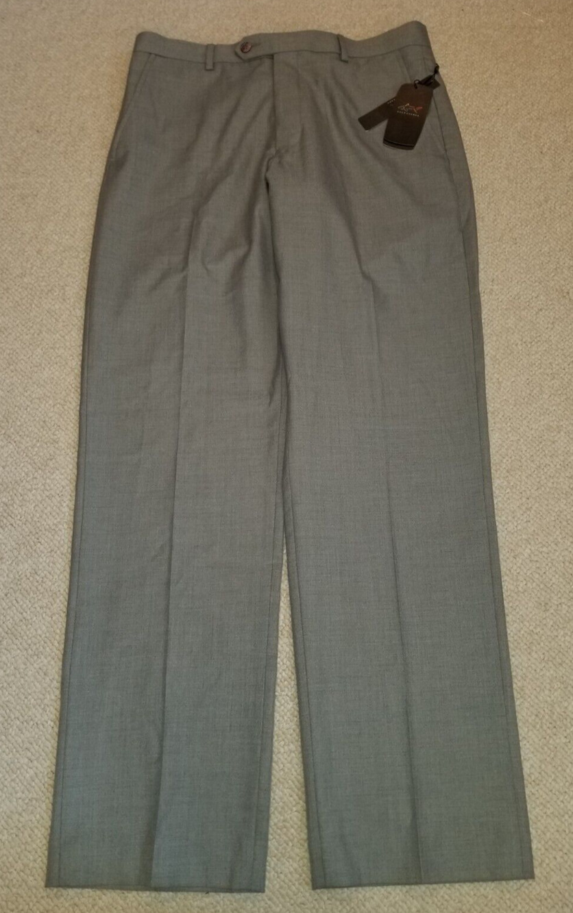 NWT $75 Mens Pants-GREG NORMAN-GOLF-"Luxe" gray performance straight leg-32x32